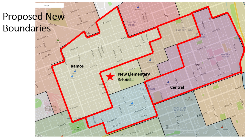 Proposed New Boundaries for Allentown elementary schools 6-12-20